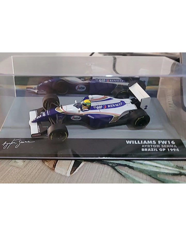 F1 Ayrton Senna Williams TW16 1994 1:43 + Caixa de Acrílico
